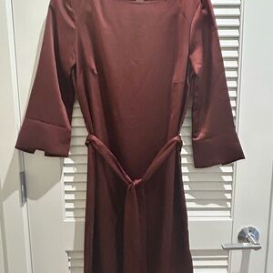 Burgundy Satin Dress